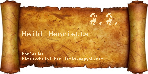 Heibl Henrietta névjegykártya